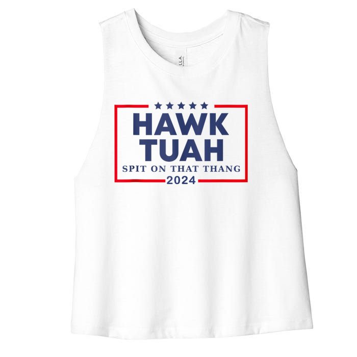 Hawk Tuah 24 Spit On That Women's Racerback Cropped Tank