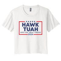 Hawk Tuah 24 Spit On That Women's Crop Top Tee