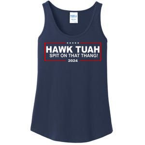 Hawk Tuah Spit On That Thang 2024 Funny Election Meme Ladies Essential Tank