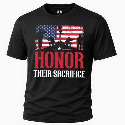 Honor Their Sacrifice Memorial Day Veteran Military Combat Gift Performance Shirt