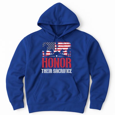 Honor Their Sacrifice Memorial Day Veteran Military Combat Gift Hoodie
