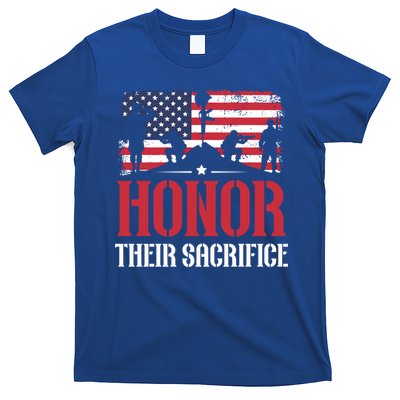 Honor Their Sacrifice Memorial Day Veteran Military Combat Gift T-Shirt