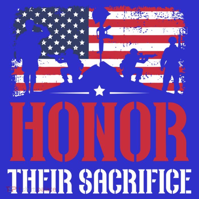 Honor Their Sacrifice Memorial Day Veteran Military Combat Gift Tall T-Shirt