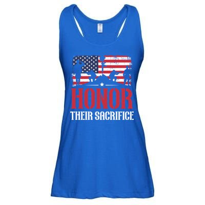 Honor Their Sacrifice Memorial Day Veteran Military Combat Gift Ladies Essential Flowy Tank