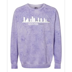 Houston Texas Skyline Colorblast Crewneck Sweatshirt