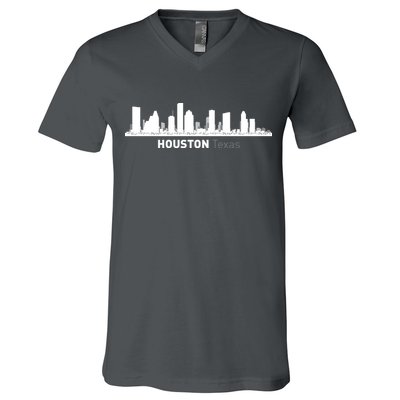 Houston Texas Skyline V-Neck T-Shirt