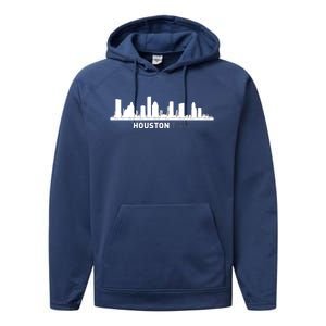 Houston Texas Skyline Performance Fleece Hoodie