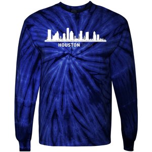 Houston Texas Skyline Tie-Dye Long Sleeve Shirt