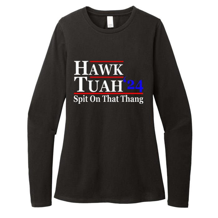 Hawk Tuah Spit On That Thing Presidential Womens CVC Long Sleeve Shirt