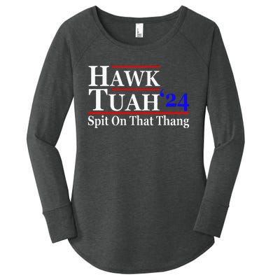 Hawk Tuah Spit On That Thing Presidential Women's Perfect Tri Tunic Long Sleeve Shirt