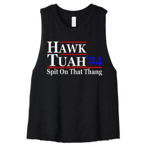 Hawk Tuah Spit On That Thing Presidential Women's Racerback Cropped Tank