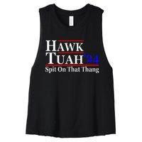 Hawk Tuah Spit On That Thing Presidential Women's Racerback Cropped Tank