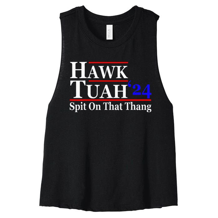 Hawk Tuah Spit On That Thing Presidential Women's Racerback Cropped Tank