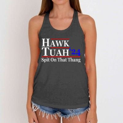 Hawk Tuah Spit On That Thing Presidential Women's Knotted Racerback Tank