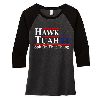 Hawk Tuah Spit On That Thing Presidential Women's Tri-Blend 3/4-Sleeve Raglan Shirt