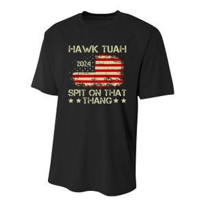 Hawk Tuah Spit On That Thang Trending Youth Performance Sprint T-Shirt