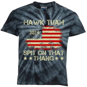 Hawk Tuah Spit On That Thang Trending Kids Tie-Dye T-Shirt