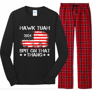 Hawk Tuah Spit On That Thang Trending Long Sleeve Pajama Set