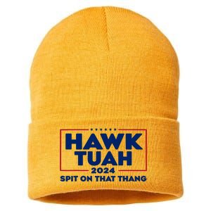 Hawk Tuah Spit On That Thang Trending Sustainable Knit Beanie