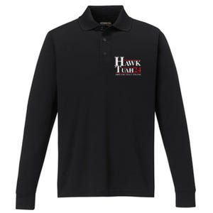 Hawk Tuah Spit On That Thang Trending Performance Long Sleeve Polo