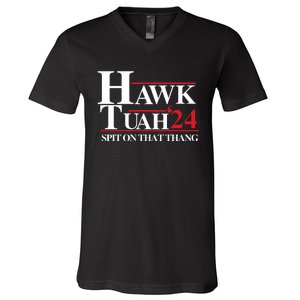 Hawk Tuah Spit On That Thang Trending V-Neck T-Shirt