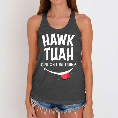 Hawk Tush Spit On That Thing President 2024 Meme Women's Knotted Racerback Tank