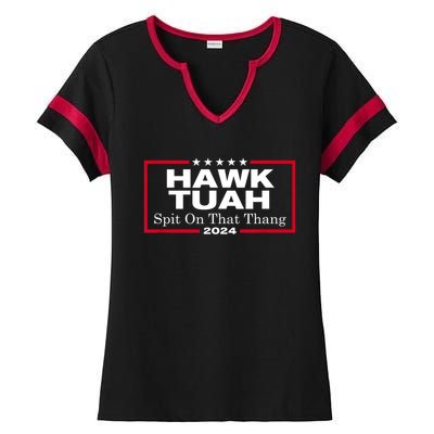 Hawk Tush Spit On That Thang Funny Presidential Candidate Parody Gift Ladies Halftime Notch Neck Tee