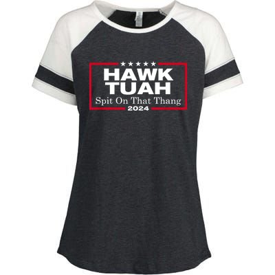 Hawk Tush Spit On That Thang Funny Presidential Candidate Parody Gift Enza Ladies Jersey Colorblock Tee