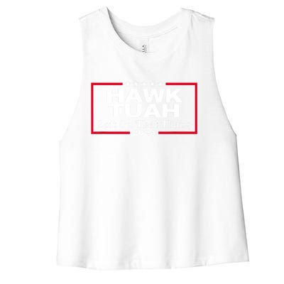 Hawk Tush Spit On That Thang Funny Presidential Candidate Parody Gift Women's Racerback Cropped Tank