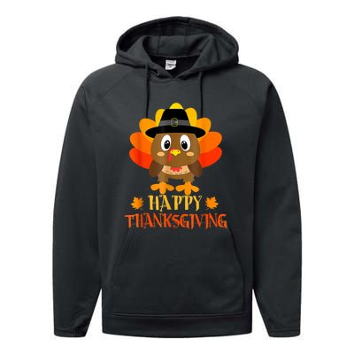 Happy Thanksgiving Shirts For Boys Girls Kids Pilgrim Turkey Performance Fleece Hoodie