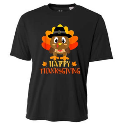 Happy Thanksgiving Shirts For Boys Girls Kids Pilgrim Turkey Cooling Performance Crew T-Shirt