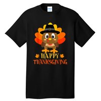 Happy Thanksgiving Shirts For Boys Girls Kids Pilgrim Turkey Tall T-Shirt