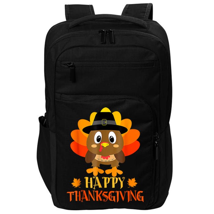 Happy Thanksgiving Shirts For Boys Girls Kids Pilgrim Turkey Impact Tech Backpack