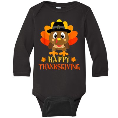 Happy Thanksgiving Shirts For Boys Girls Kids Pilgrim Turkey Baby Long Sleeve Bodysuit