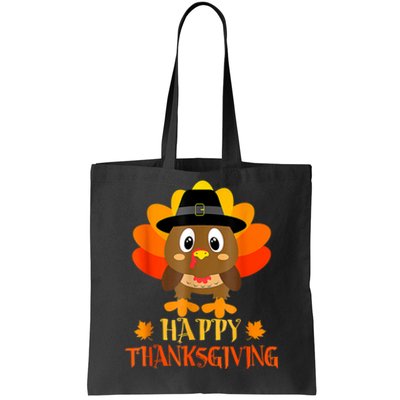 Happy Thanksgiving Shirts For Boys Girls Kids Pilgrim Turkey Tote Bag