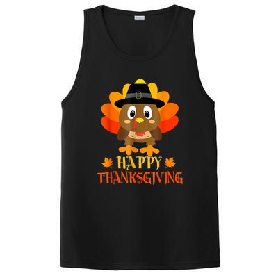 Happy Thanksgiving Shirts For Boys Girls Kids Pilgrim Turkey PosiCharge Competitor Tank