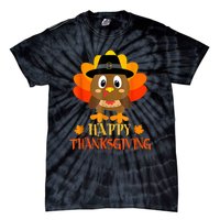 Happy Thanksgiving Shirts For Boys Girls Kids Pilgrim Turkey Tie-Dye T-Shirt