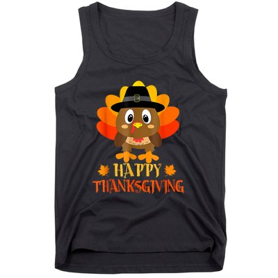 Happy Thanksgiving Shirts For Boys Girls Kids Pilgrim Turkey Tank Top