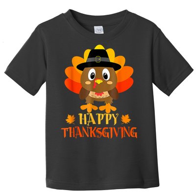 Happy Thanksgiving Shirts For Boys Girls Kids Pilgrim Turkey Toddler T-Shirt