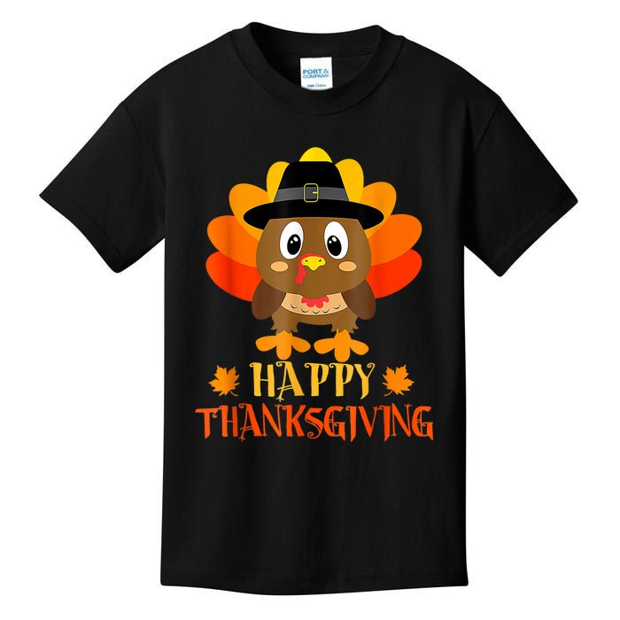 Happy Thanksgiving Shirts For Boys Girls Kids Pilgrim Turkey Kids T-Shirt