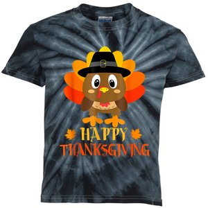 Happy Thanksgiving Shirts For Boys Girls Kids Pilgrim Turkey Kids Tie-Dye T-Shirt