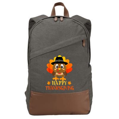 Happy Thanksgiving Shirts For Boys Girls Kids Pilgrim Turkey Cotton Canvas Backpack