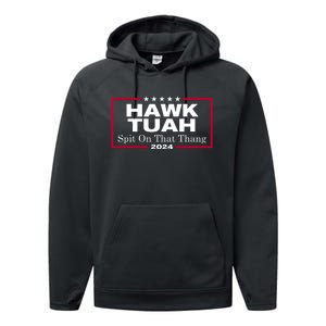 Hawk Tuah Spit On That Thang Trending Performance Fleece Hoodie