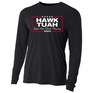 Hawk Tuah Spit On That Thang Trending Cooling Performance Long Sleeve Crew