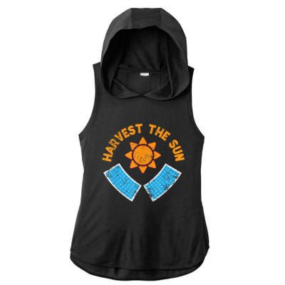 Harvest The Sun Solar Power Great Gift Ladies PosiCharge Tri-Blend Wicking Draft Hoodie Tank