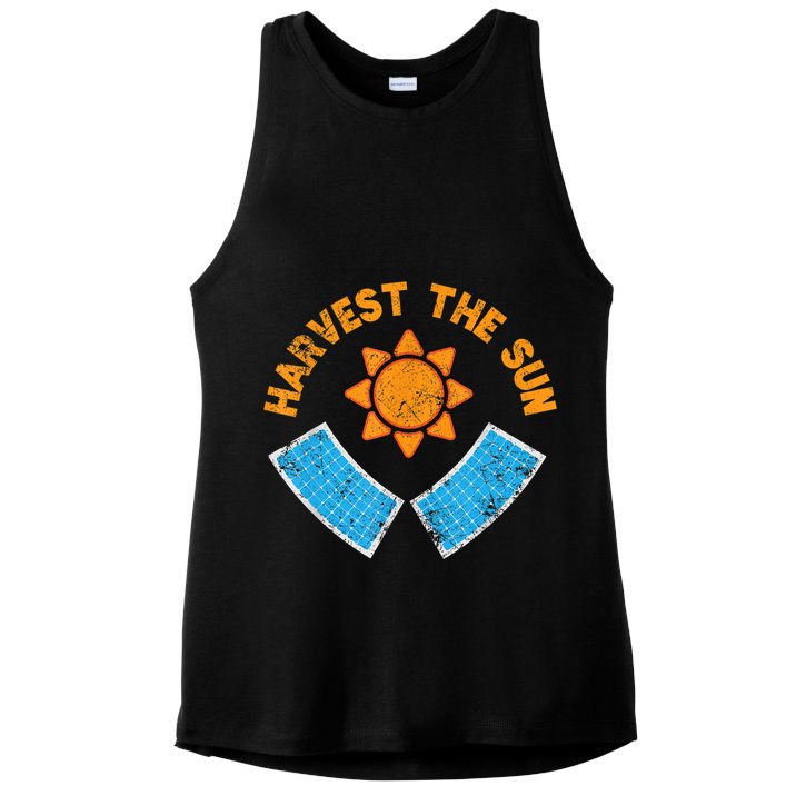 Harvest The Sun Solar Power Great Gift Ladies PosiCharge Tri-Blend Wicking Tank