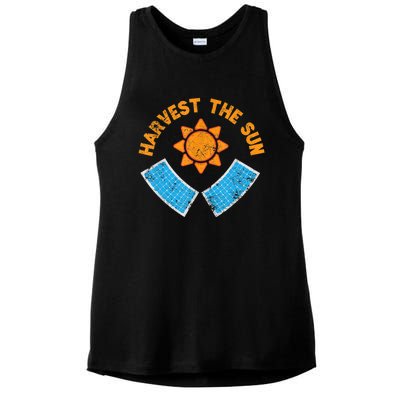 Harvest The Sun Solar Power Great Gift Ladies PosiCharge Tri-Blend Wicking Tank