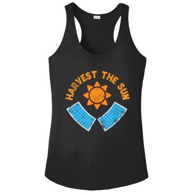 Harvest The Sun Solar Power Great Gift Ladies PosiCharge Competitor Racerback Tank