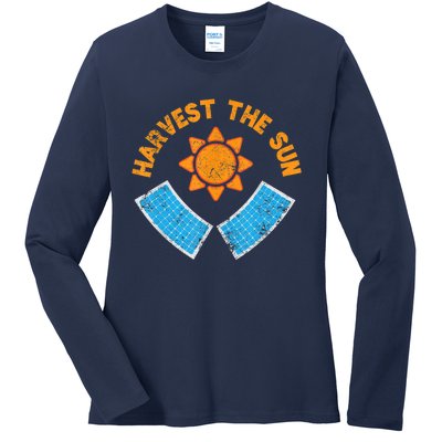 Harvest The Sun Solar Power Great Gift Ladies Long Sleeve Shirt