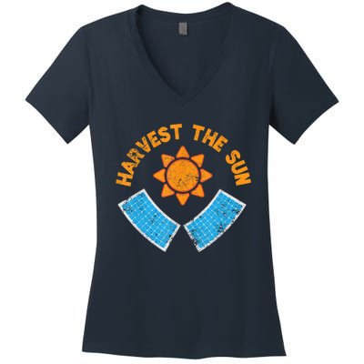 Harvest The Sun Solar Power Great Gift Women's V-Neck T-Shirt